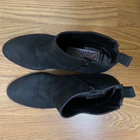 Blondo Nivada Water proof side zip black ankle heeled booties size US 10 - Picture 7 of 8